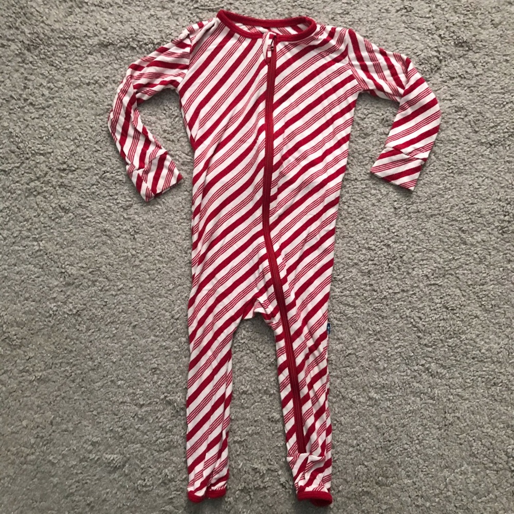Kickee Pants Red & White Stripe Coveralls